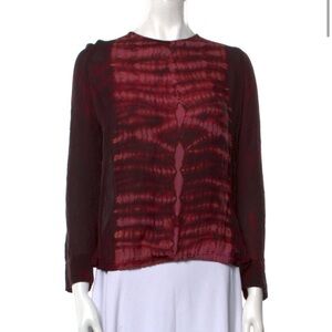 Raquel Allegra tie dye silk top in maroon